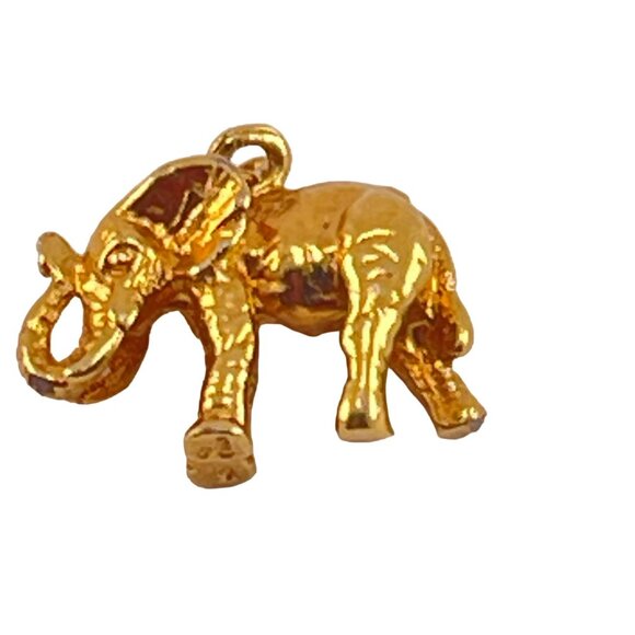 Elephant Charm Vermeil Sterling Gold Plate - Picture 3 of 7